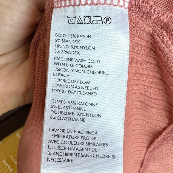 Urban Outfitters Ribbed Wrap Long Sleeve Dress, Dusty Rose, Size Medium - Picture 14 of 16